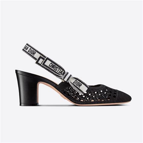 Dior &Moi Slingback Pump Black Mesh Cannage Embroidery 